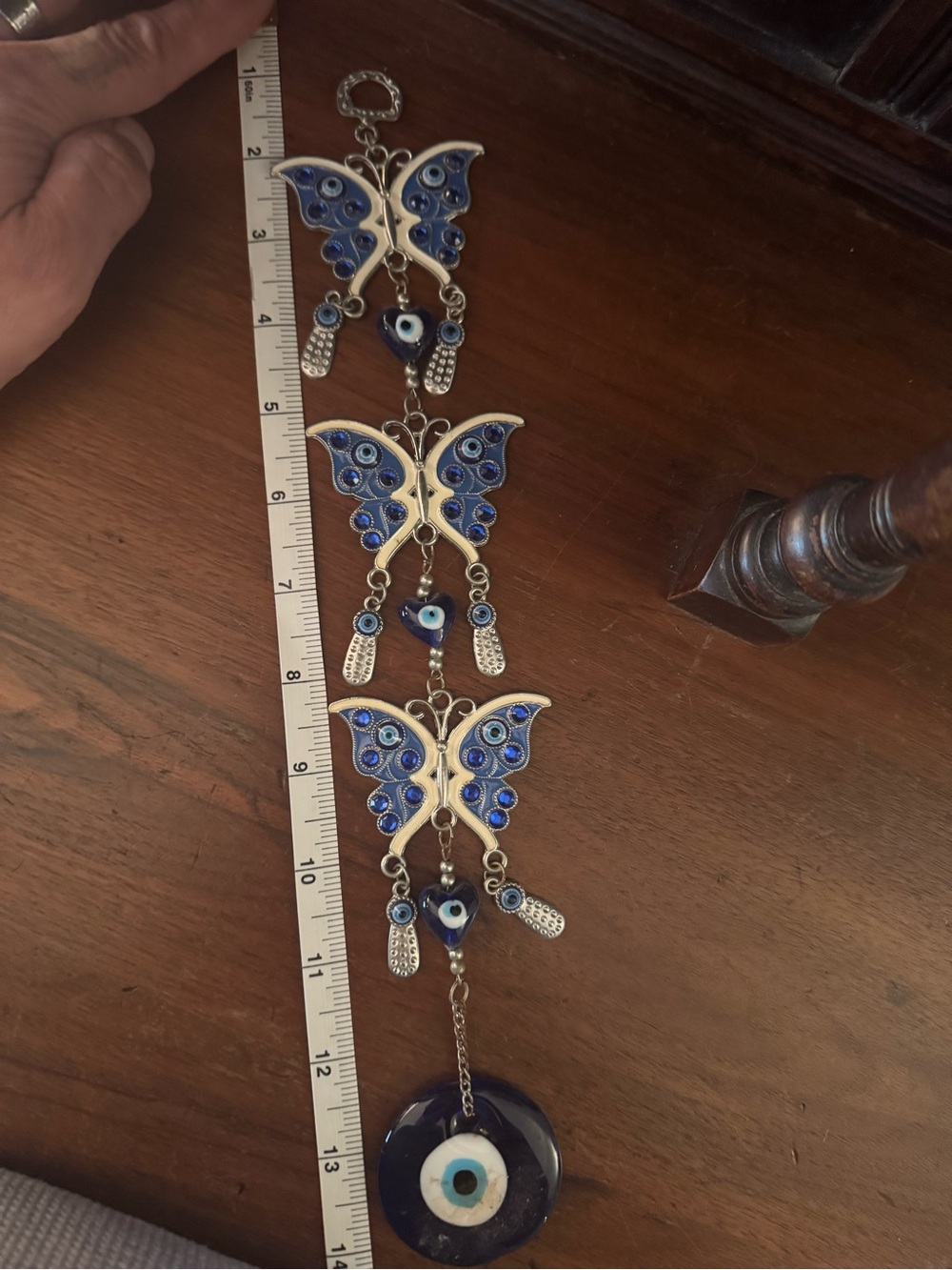 Blue Butterfly Evil Eye Wall Hanging